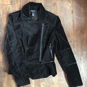 White House black market velvet moto style coat